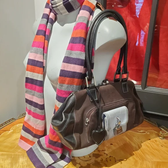 Jeanne Lottie Vintage Suede Lock Shoulder Bag - Picture 3 of 11